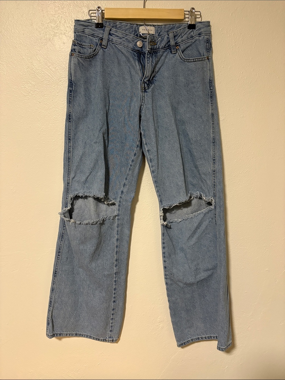 Pacsun Light Blue Distressed Wide-Leg Jeans